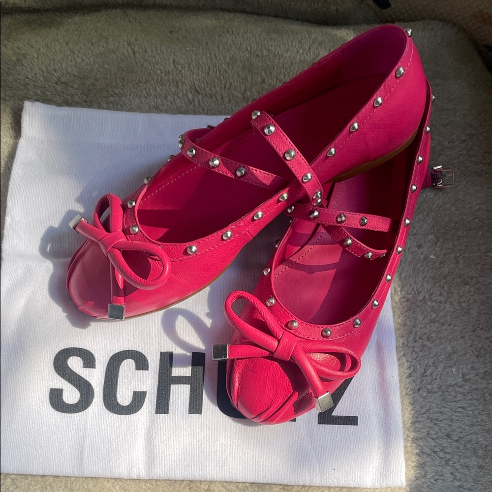 Pink Studded Shoes with ankle strap - Picture 5 of 5